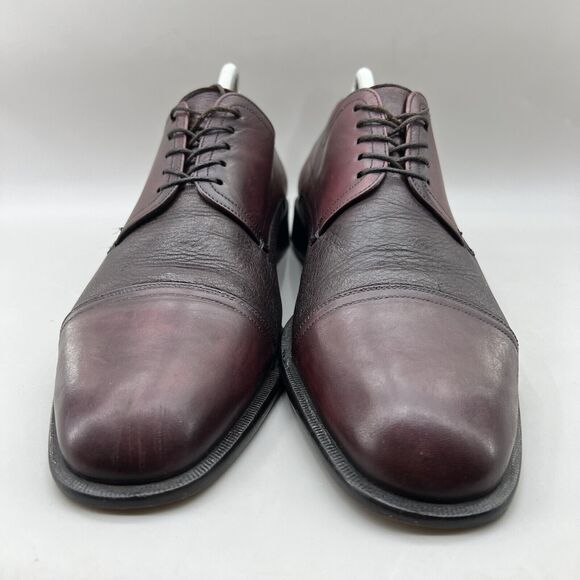 Paolo De Marco Alberta Shoes Men Size 9.5 M Burgundy Leather Cap Toe Low Oxford main image 4